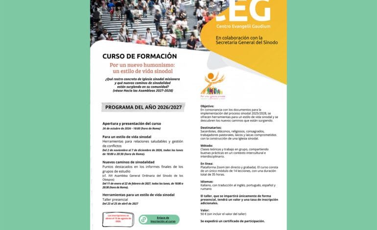 Curso de formación – Por un nuevo humanismo: un estilo de vida sinodal